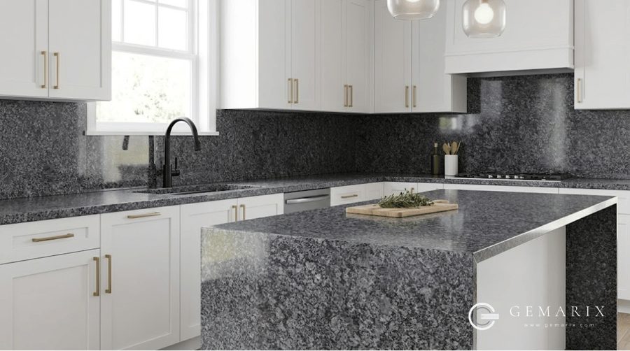 Steel Grey Granite Kitchen Countertops