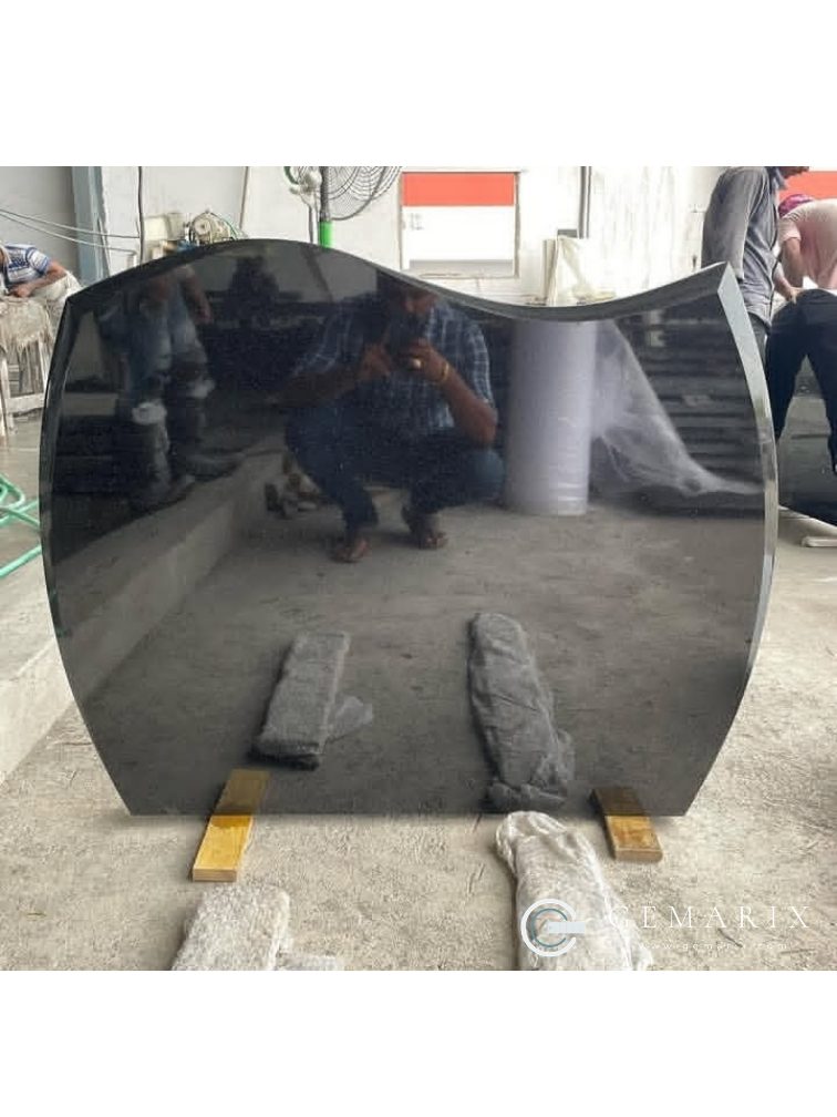 Black Granite Headstone Concave