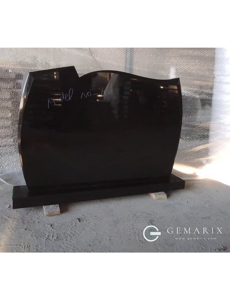 Black Granite Headstone Scroll