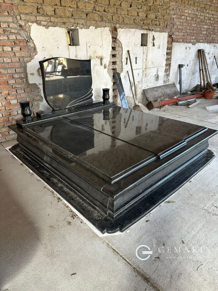 Black Granite Memorial Installed Sculptural