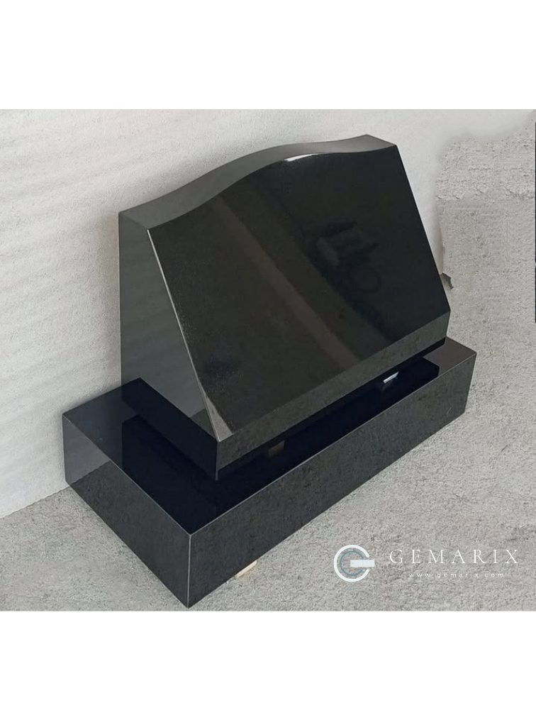 Wave Headstone Black Base